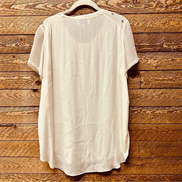 3.1 Phillip Lim Embellished Sheer Silk Top - Size 8 - Picture 7 of 9